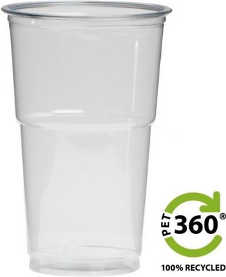 Bekers 300/350 ml, rPET Ø 7,8 x 12,3 cm transparant "PET360"