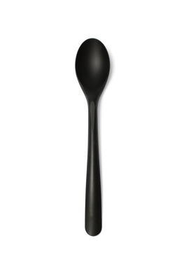 Lepels herbruikbaar, CPLA 19 cm zwart "Folia®"