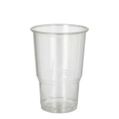 25 Drinkbekers voor koude dranken, PLA "pure" 0,25 l Ø 7,8 cm · 11 cm glashelder met schuimkraag