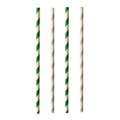Drinkrietjes, papier Ø 6 mm · 20 cm assorti kleuren "Stripes"