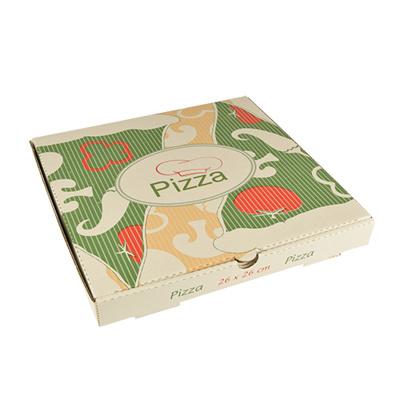 100 Pizzadozen, Cellulose "pure" hoekig 26 cm x 26 cm x 3 cm