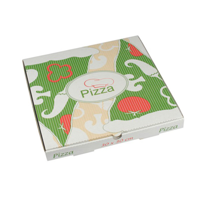100 Pizzadozen, Cellulose "pure" hoekig 30 cm x 30 cm x 3 cm