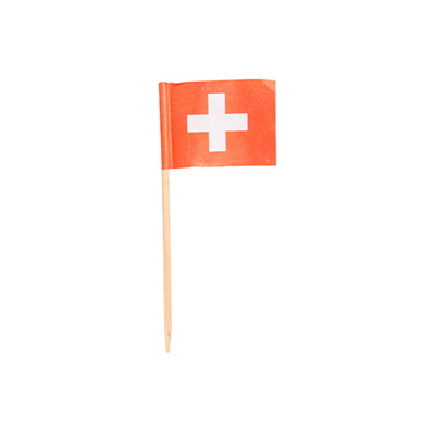 100 Decoprikkers 8 cm "Switzerland"