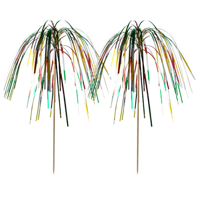 100 Decoprikkers 15,5 cm "Fireworks" multicolor