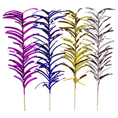 100 Decoprikkers 20 cm assorti kleuren "Palm Leaf"