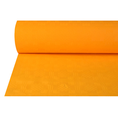 Tafelkleed papier met damastprint 50 m x 1 m oranje