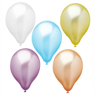 10 Ballonnen Ø 25 cm assorti kleuren "Pearly"