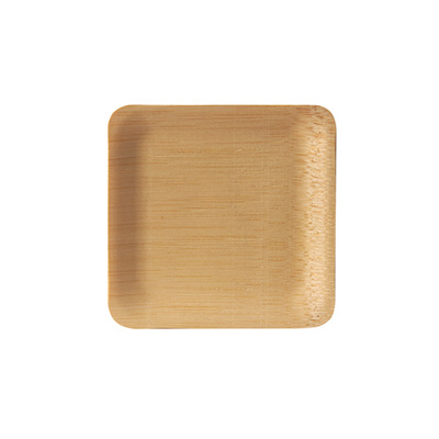 10 Fingerfood - Schaaltjes, bamboe "pure" hoekig 1,5 cm x 8,5 cm x 8,5 cm