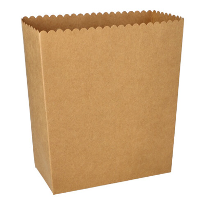 Popcorn-bakjes Karton "pure" hoekig 19,2 cm x 15,8 cm x 8 cm bruin groot