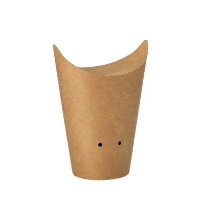 Friet Cones, kraft karton rond Ø 6 cm · 14 cm bruin small