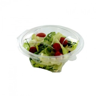 Saladebakken rond 750 ml, rPET Ø 17 x 8,5 cm transparant