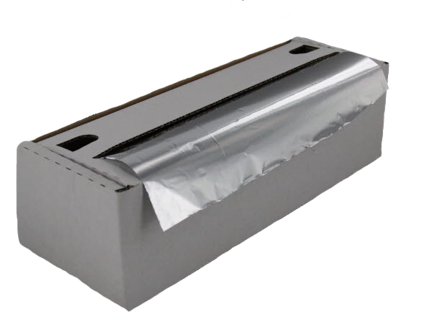 Aluminiumfolie in dispenserdoos, aluminium 30 cm x 250 m 11my zilver