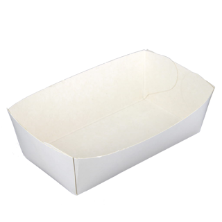 Snackbakjes groot, karton 13.5 x 7 x 4.5 cm wit