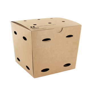 Frietboxen middel, karton 10,5 x 10,5 x 15 cm bruin "Notpla"