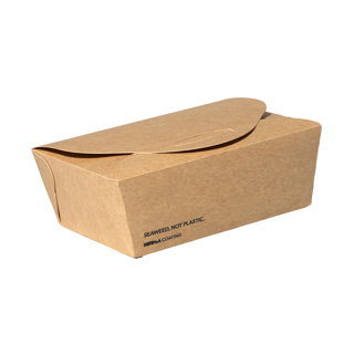 Lunchboxen middel, karton 15 x 11,5 x 6,2 cm bruin "Notpla"
