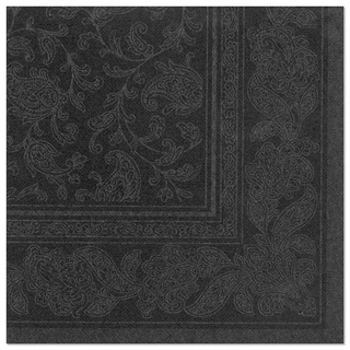 Servetten "ROYAL Collection" 1/4 vouw 40 cm x 40 cm zwart "Ornaments"