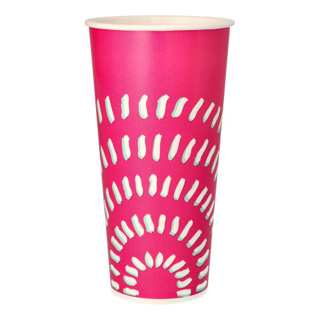 Kartonnen drinkbekers voor koude dranken 0,5 l Ø 8,97 cm · 16,83 cm pink