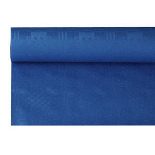Tafelkleed papier met damastprint 8 m x 1,2 m donkerblauw