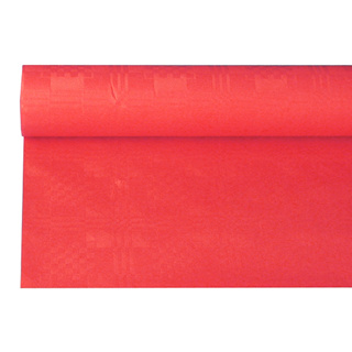 Tafelkleed papier met damastprint 6 m x 1,2 m rood