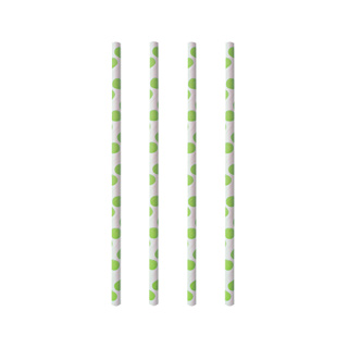 Drinkrietjes, papier Ø 6 mm · 20 cm "green Dots"