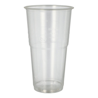 Drinkbekers voor koude dranken, PLA "pure" 0,5 l Ø 9,5 cm · 16,2 cm glashelder met schuimkraag