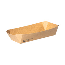 Snackbakjes rechthoekig, karton 16 x 8,5 x 4 cm bruin "Notpla"