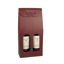 Wijnkartons 37,5 cm x 18 cm x 9 cm bordeaux voor 2 flessen