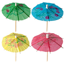 Decoprikkers 10 cm assorti kleuren "Parapluutjes"