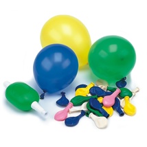 Ballonnen met pomp Ø 8,5 cm assorti kleuren