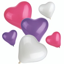 Ballonnen assorti kleuren "Heart" small + medium