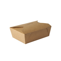 Kartonnen lunchboxen 750 ml 5 cm x 10 cm x 14 cm beige/wit "KRAFT"