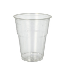 Drinkbekers voor koude dranken, PLA "pure" 0,3 l Ø 9,5 cm · 11 cm glashelder met schuimkraag