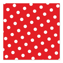 Servetten, 3-laags 1/4 vouw 33 cm x 33 cm rood "Dots"