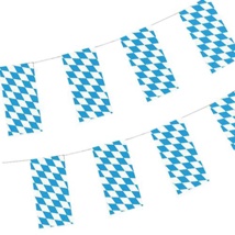 Vlaggenslinger, papier 10 m "Beiers blauw" brandvertagend
