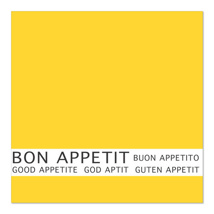 Servetten, 3-laags 1/4 vouw 33 cm x 33 cm geel "Bon Appetit"