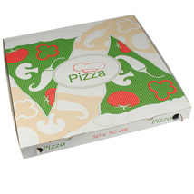 Pizzadozen, Cellulose "pure" hoekig 50 cm x 50 cm x 5 cm