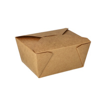 Kartonnen lunchboxen "pure" 750 ml 6,3 cm x 9 cm x 11,3 cm bruin