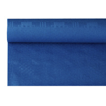 Tafelkleed papier met damastprint 6 m x 1,2 m donkerblauw