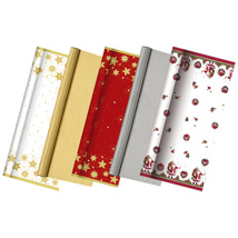 Tafelkleed, papier 6 m x 1,2 m "christmas designs" met beschermingslaag