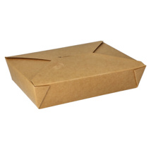 Kartonnen lunchboxen "pure" 1500 ml 4,8 cm x 14 cm x 19,7 cm bruin