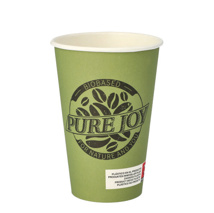 Drinkbekers, Karton "pure" 0,3 l Ø 8 cm · 11,7 cm groen "Pure Joy"