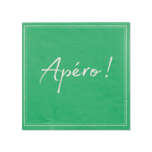 Servetten, 3-laags 1/4 vouw 25 cm x 25 cm groen "Apero"