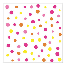 Servetten, 3-laags 1/4 vouw 33 cm x 33 cm roze "Colourful Dots"