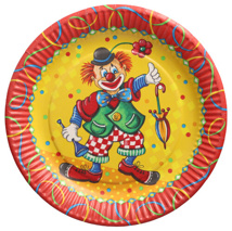 10 Borden, karton rond Ø 23 cm "Clown"