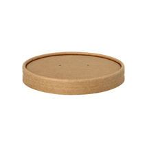 25 Deksel voor soep cup, karton rond Ø 11,5 cm · 1,6 cm bruin