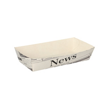 50 Patatbakje, karton van verse houtvezels 3,5 cm x 7 cm x 15 cm wit "Newsprint"