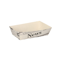 50 Patatbakje, karton van verse houtvezels 3,5 cm x 7 cm x 12 cm wit "Newsprint"