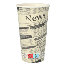 Drinkbekers, Karton "To Go" 0,5 l Ø 9 cm · 15 cm wit "Newsprint"