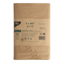 Compost zakken van papier "pure" 60 l 85 cm x 55 cm x 23 cm bruin , 2-laags