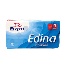 Toiletpapier, tissue, 3-laags Ø 12 cm · 11 cm x 9,4 cm wit "Edina" 250 Blatt